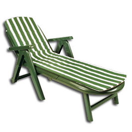 Playa Tumbona Caiman Chaise longue avec coussin vert