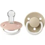 Bibs Sucette DeLux Embout rond Silicone Blush Vanilla phosphorescent - Pack de 2