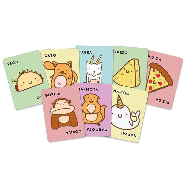 Ludilo - Jeu de cartes Taco Chat Chèvre Fromage Pizza, contient 64 cartes, espagnol Ludilo - Jeu de cartes Taco Chat Chèvre Fromage Pizza, contient 64 cartes, espagnol