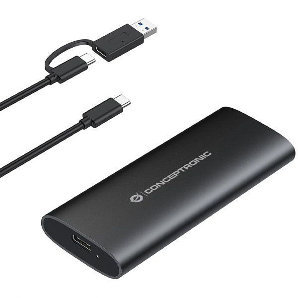 Conceptronic Boîtier Externe SSD M.2 USB 3.2 Gen 2 Type C NVMe SATA
