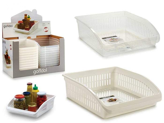 Gondol Organisateur de Cuisine en Plastique Blanc Transparent 26 x 8,5 x 29 cm (Set de 24) Gondol Organisateur de Cuisine en Plastique Blanc Transparent 26 x 8,5 x 29 cm (Set de 24)