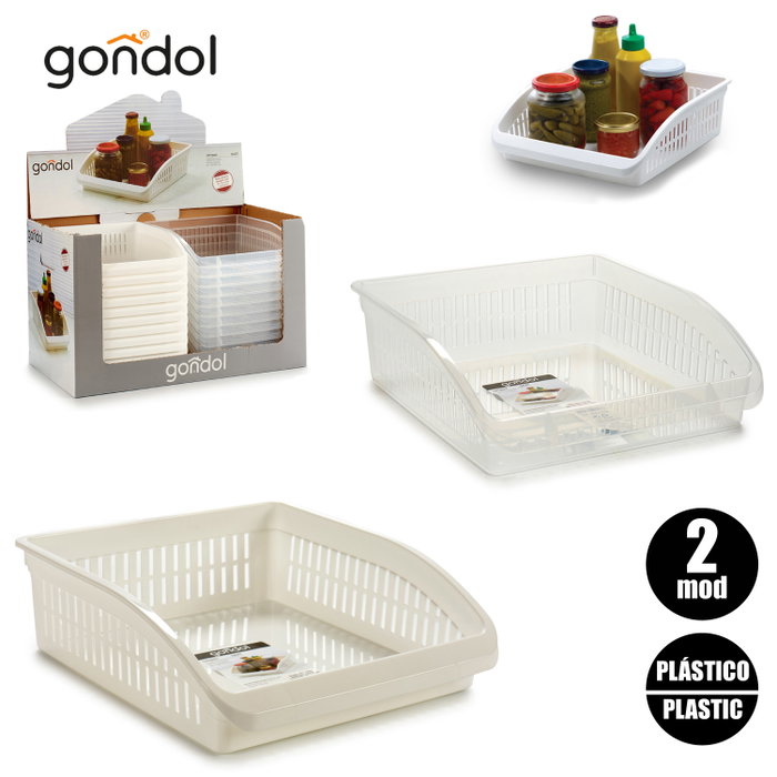 Gondol Organisateur de Cuisine en Plastique Blanc Transparent 26 x 8,5 x 29 cm (Set de 24) Gondol Organisateur de Cuisine en Plastique Blanc Transparent 26 x 8,5 x 29 cm (Set de 24)