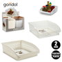 Gondol Organisateur de Cuisine en Plastique Blanc Transparent 26 x 8,5 x 29 cm (Set de 24)