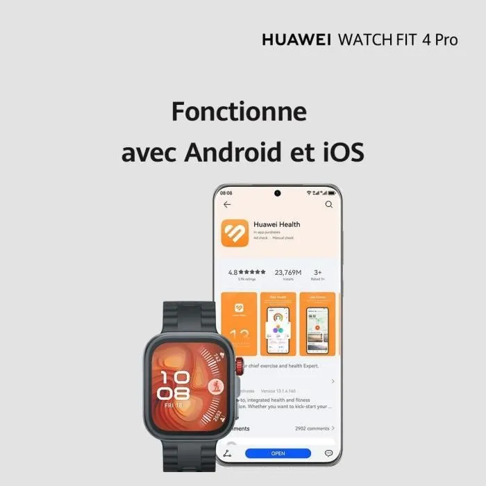 Montre intelligente Huawei FIT 4 PRO Noir 1,82" 40 mm