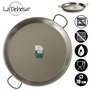 La Dehesa Paellère Polie Acier 70 cm 30 Rations Argent avec Poignées (Set de 2)