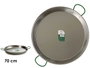 La Dehesa Paellère Polie Acier 70 cm 30 Rations Argent avec Poignées (Set de 2)