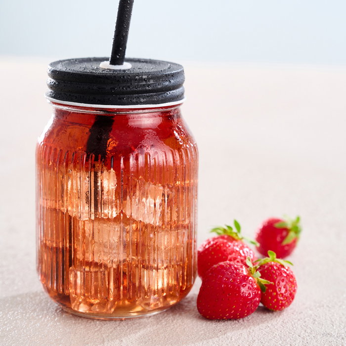 Day Verre avec couvercle et paille 450 ml