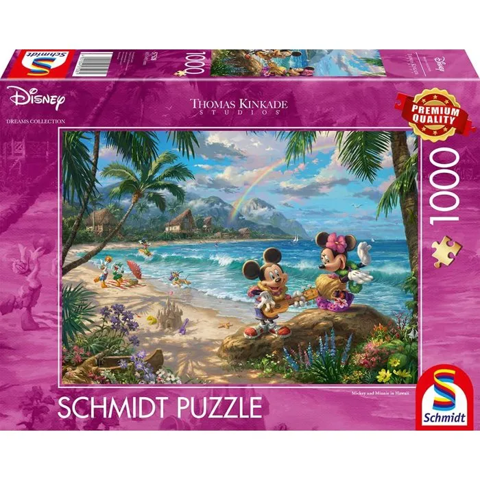 Schmidt Spiele - Puzzle Disney 1000 Pièces - Minnie & Mickey à Hawaii - Jeu de Société pour Adultes et Enfants à Partir de 12 Ans