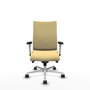 Piqueras Y Crespo Silla Albacete confidente, Similpiel Crema, Base aluminium, Brazos 1D