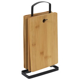 Cook Concept Ensemble de 6 planches à découper en bambou avec support en métal