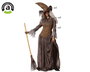 Déguisement de Sorcière Marron pour Femme Adulte, Taille M-L, Inclut Robe, Chapeau Pointu et Collier - Halloween