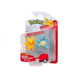 Jazwares Pack 2 Figurines Pokémon Original - Pikachu, Bulbasar, Salamèche, Carapuce Aléatoire 5 cm
