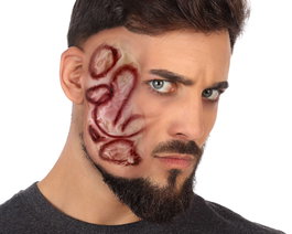 Cicatrice triple et profonde rouge 24x10 cm Maquillaje Halloween