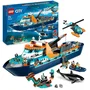 Lego City 60368 Navire d'Exploration Arctique, Jouet de Bateau Flottant avec Hélicoptère, Canot et Drone Sous-Marin pour Enfants
