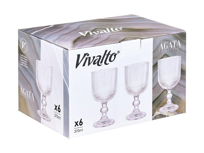 Vivalto Verre à Pied Rayé Transparent 370 ml 8.7x16.3x8.7 cm (Set de 24) Vivalto Verre à Pied Rayé Transparent 370 ml 8.7x16.3x8.7 cm (Set de 24)