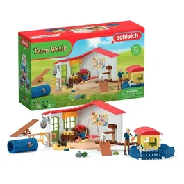 Schleich 42607 Farm World - Hôtel des Animaux de la Ferme, Coffret de 54 Pièces avec Figurines de Chien, Chat, Lapin et Accessoires, Jouet d'imagination 3 ans et plus