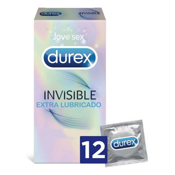 Durex Préservatifs Invisible Extra Lubrifiés, 12 unités