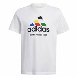T shirt à manches courtes Enfant Adidas Nations Blanc