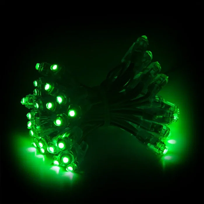 Pixel LED 0.1W 2Lm 9mm 5V Epistar Vert (Chaîne 50 Unités) 50.000H [DE-PIX-9-G]