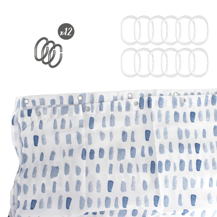 ORYX Rideau de douche Matrix bleu 180x200cm imperméable ORYX Rideau de douche Matrix bleu 180x200cm imperméable