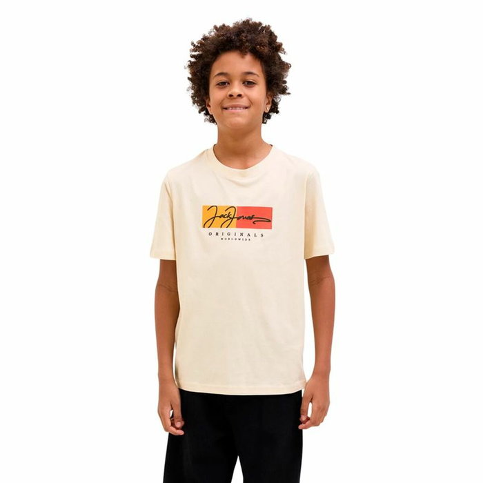 T shirt à manches courtes Enfant Jack & Jones Jorfrederiksberg Beige