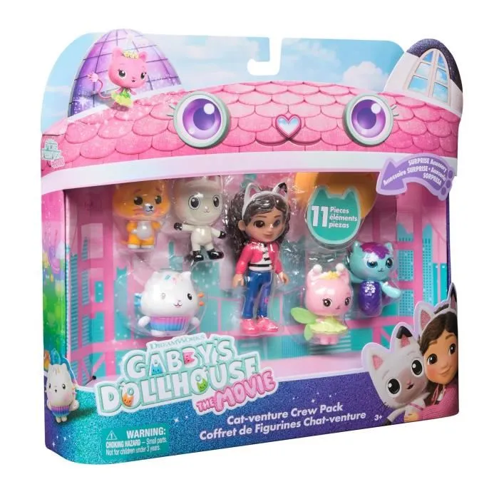 Spin Master - Gabby Dollhouse - Coffret 6 figurines et 5 accessoires Gabby et la Maison Magique avec chatons - Jeu enfant 3 ans