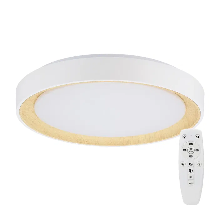 Plafonnier LED Décoratif 36W CCT 3000-6000K (Lumière Réglable) avec Télécommande, Blanc Plafonnier LED Décoratif 36W CCT 3000-6000K (Lumière Réglable) avec Télécommande, Blanc