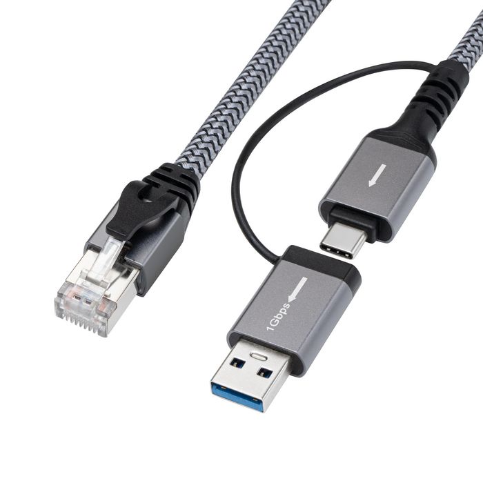 MicroConnect Câble adaptateur CAT6 RJ45 FTP vers USB A-C, 3 mètres MicroConnect Câble adaptateur CAT6 RJ45 FTP vers USB A-C, 3 mètres