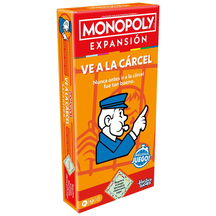 Monopoly - Extension Va en Prison - Jeu de Société en Espagnol - Réf. G0719 - Pour le Monopoly Classique - Hasbro