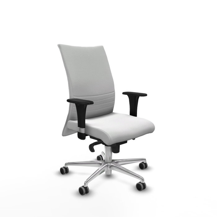 Piqueras Y Crespo Silla Albacete Confidente Blanche avec mécanisme Sincro et base aluminium Piqueras Y Crespo Silla Albacete Confidente Blanche avec mécanisme Sincro et base aluminium