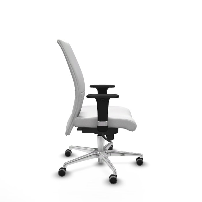Piqueras Y Crespo Silla Albacete Confidente Blanche avec mécanisme Sincro et base aluminium Piqueras Y Crespo Silla Albacete Confidente Blanche avec mécanisme Sincro et base aluminium