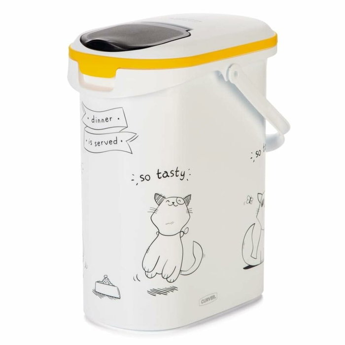 Curver Conteneur à croquettes pour chat 10 L - 4 kg - Blanc et noir