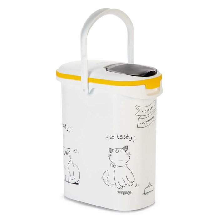 Curver Conteneur à croquettes pour chat 10 L - 4 kg - Blanc et noir