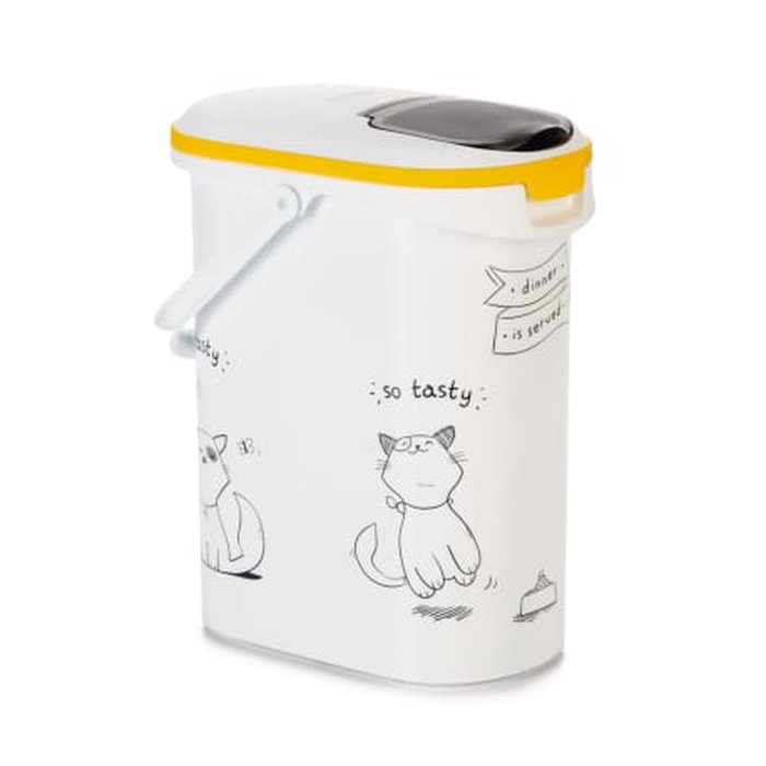 Curver Conteneur à croquettes pour chat 10 L - 4 kg - Blanc et noir