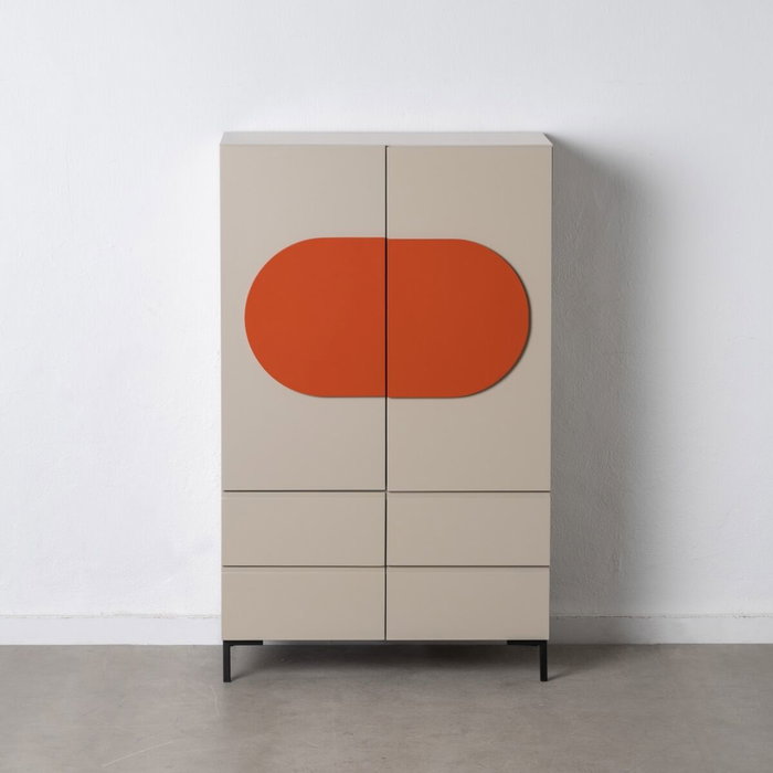 BigBuy Home Buffet NECTO Orange Taupe Fer Bois MDF