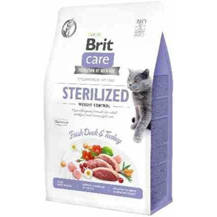 Aliments pour chat Brit Care Grain-Free Sterilized Weight Control Adulte Dinde Canard 400 g Aliments pour chat Brit Care Grain-Free Sterilized Weight Control Adulte Dinde Canard 400 g