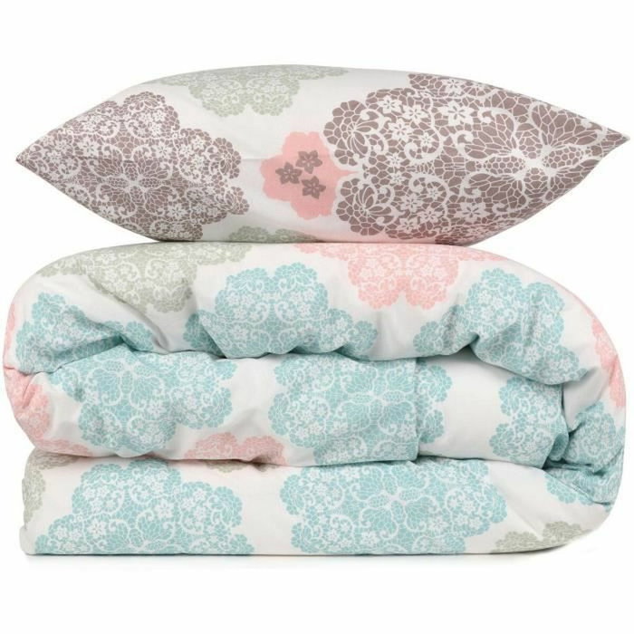 BigBuy Home Parure de couette Turquoise King Size 3 pièces
