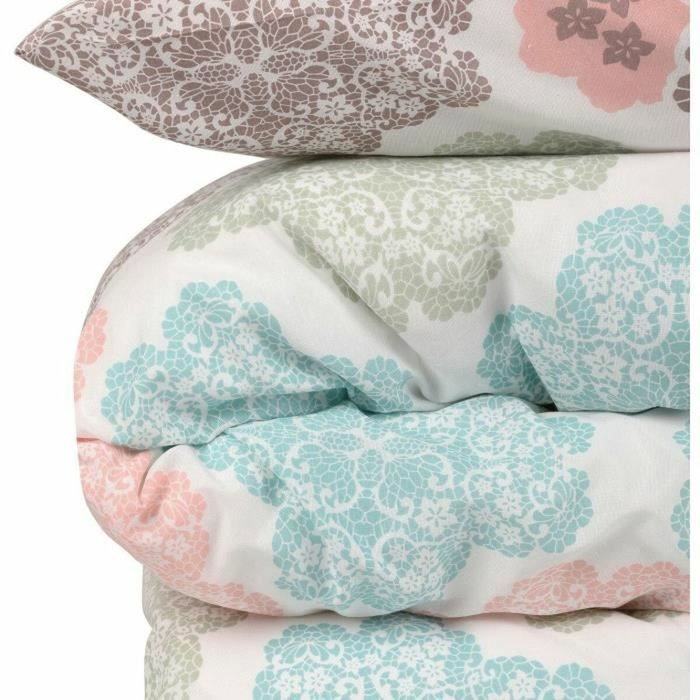 BigBuy Home Parure de couette Turquoise King Size 3 pièces