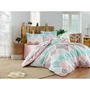 Housse de couette King 220x240 cm avec 2 taies d'oreiller 60x60 cm - Parure de lit en coton et polyester - Turquoise - 120 fils - Lavable en machine