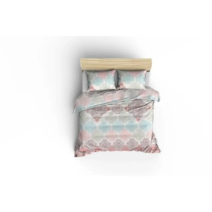 Housse de couette King 220x240 cm avec 2 taies d'oreiller 60x60 cm - Parure de lit en coton et polyester - Turquoise - 120 fils - Lavable en machine Housse de couette King 220x240 cm avec 2 taies d'oreiller 60x60 cm - Parure de lit en coton et polyester - Turquoise - 120 fils - Lavable en machine