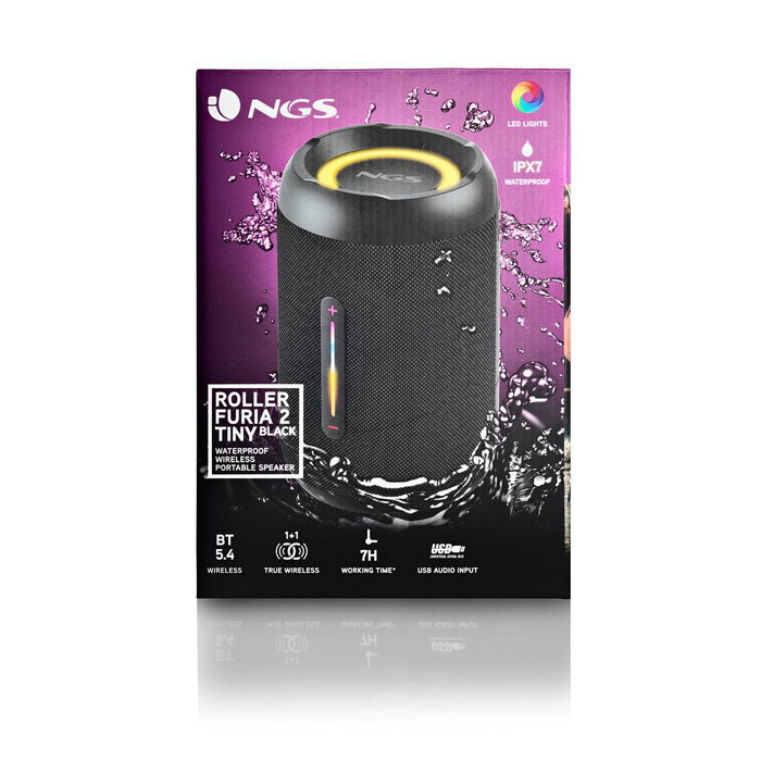NGS ROLLERFURIA2TINYBLACK Haut-parleurs bluetooth portables 20 W Noir NGS ROLLERFURIA2TINYBLACK Haut-parleurs bluetooth portables 20 W Noir