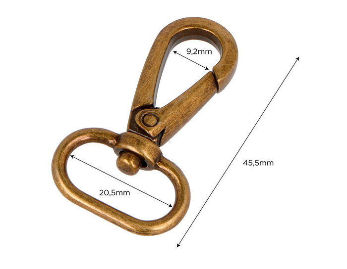 Innspiro Mousqueton à Anneau Oval en Zamak Or Vieil 20,50 mm (Lot de 5)