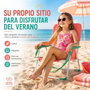 JugaToys Chaise de plage en aluminium corail avec poignée de transport