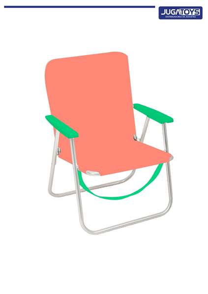 JugaToys Chaise de plage en aluminium corail avec poignée de transport