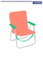 JugaToys Chaise de plage en aluminium corail avec poignée de transport