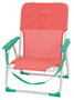 JugaToys Chaise de plage en aluminium corail avec poignée de transport