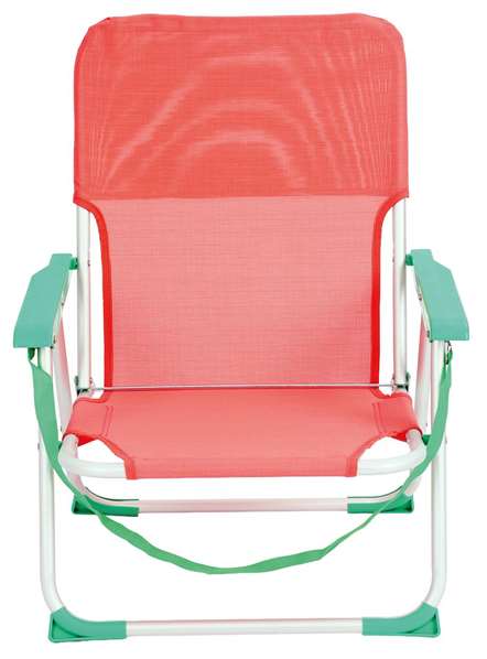 JugaToys Chaise de plage en aluminium corail avec poignée de transport