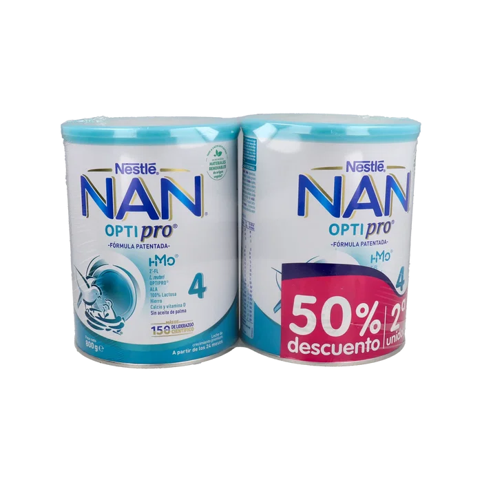 NAN - Lait infantile en poudre Nan Optipro 4 Duplo, boîte de 800 grammes NAN - Lait infantile en poudre Nan Optipro 4 Duplo, boîte de 800 grammes