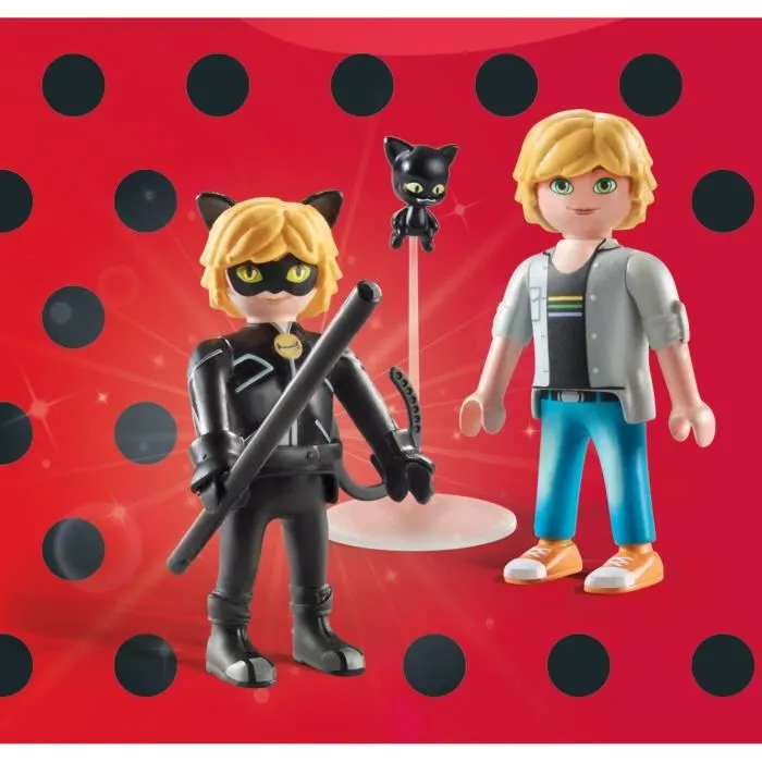 Playmobil 71337 Miraculous - Figurine et Bracelet Adrien / Chat Noir avec Breloques Interchangeables
