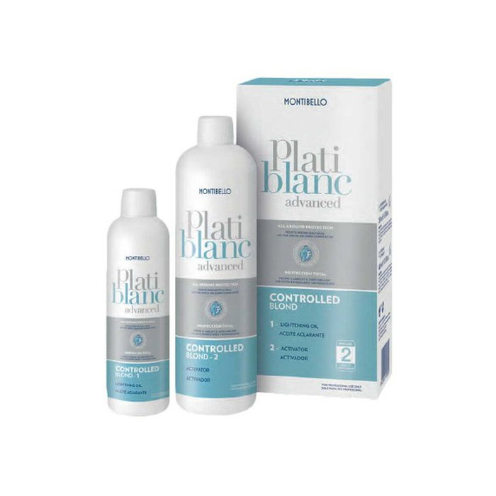 Montibel·Lo Platiblanc Advanced Controlled Blond - Système de décoloration contrôlée sans ammoniaque - Éclaircit jusqu'à 2 tons - Flacon 200/400 ml